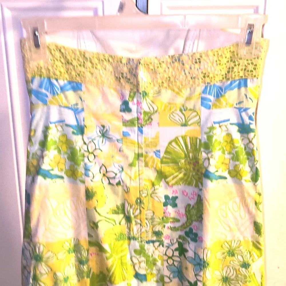 Lilly Pulitzer Yellow/Green/Blue Strapless Floral Sundress Size 0 - Picture 6 of 7